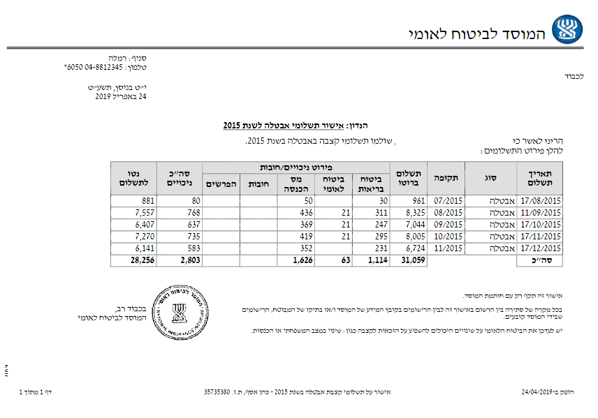 איך נשיג את אישורי התשלומים מביטוח לאומי